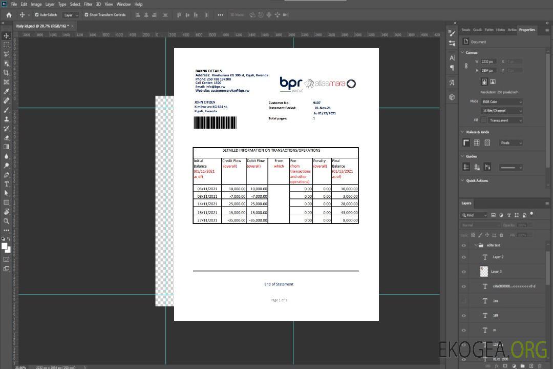 Rwanda BPR excel pdf template